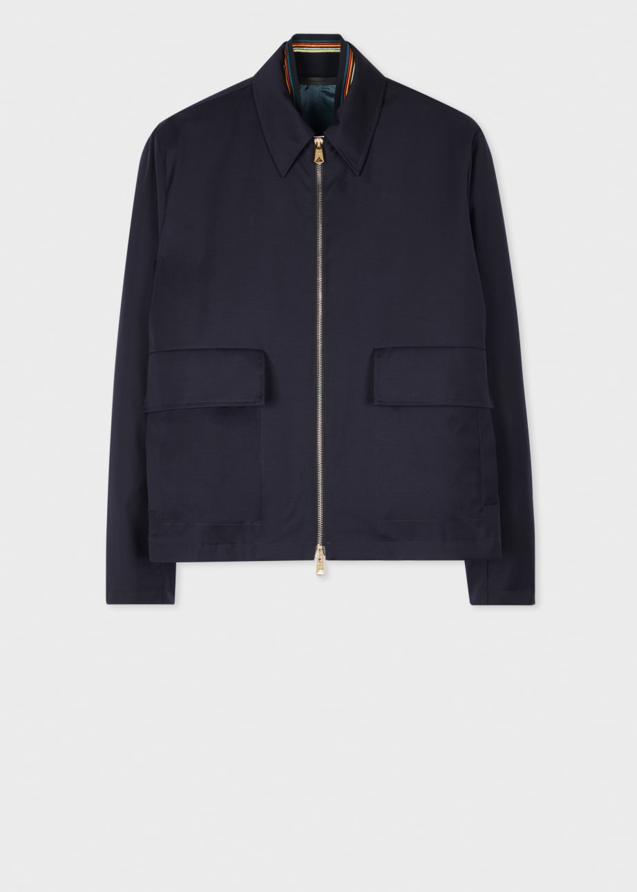 Product view - Dark Navy 'Storm System' Zip Jacket Paul Smith