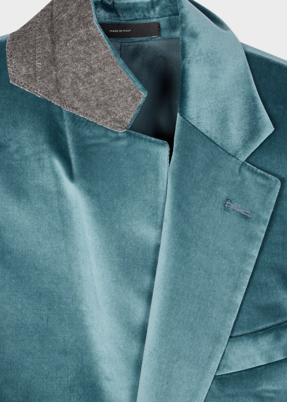 Product view - The Brierley - Teal Blue Velvet Blazer Paul Smith