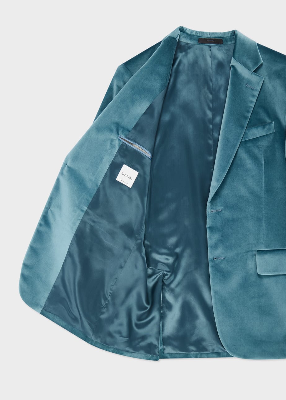 Product view - The Brierley - Teal Blue Velvet Blazer Paul Smith