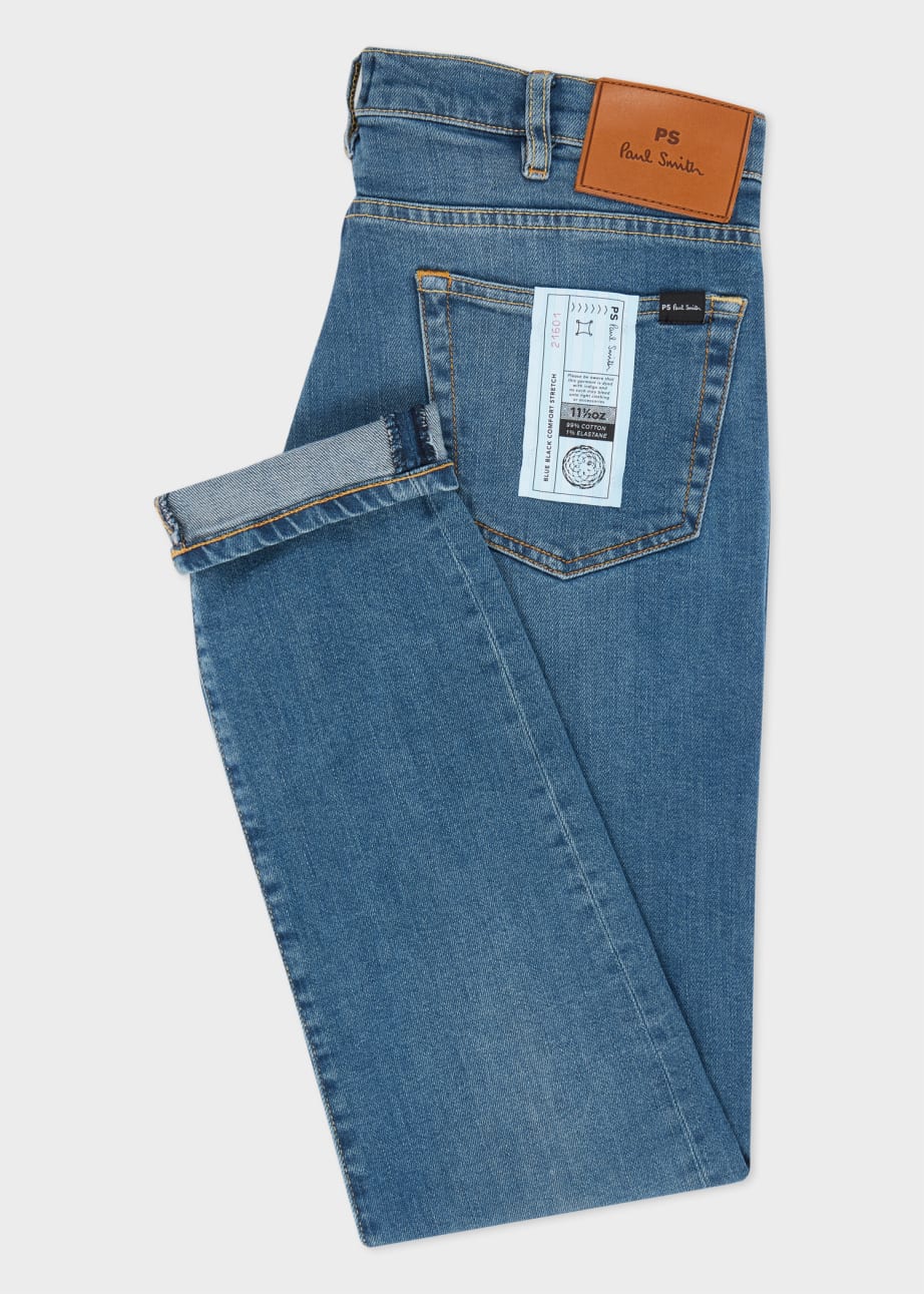 Product view - Slim-Fit 'Blue Black Comfort Stretch' Light-Wash Jeans Paul Smith