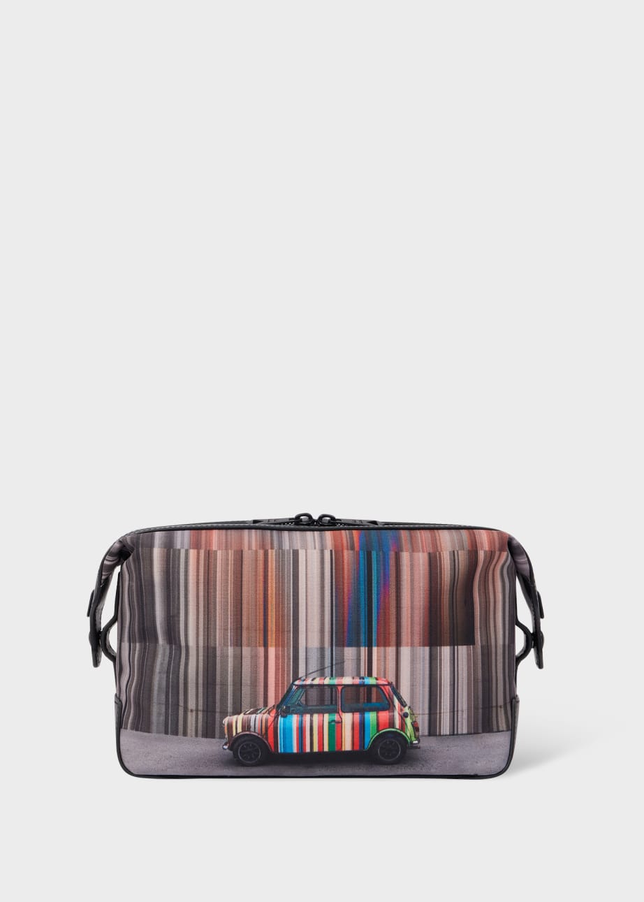 Front View - 'Mini Stripe' Print Wash Bag Paul Smith