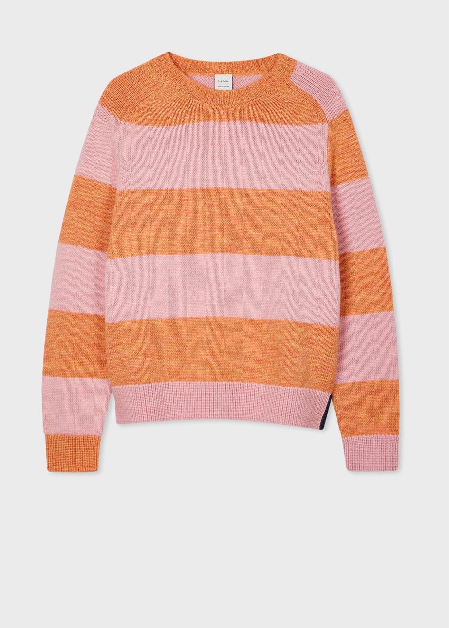 Product view - Pink And Orange Barstripe Wool Sweater Paul Smith