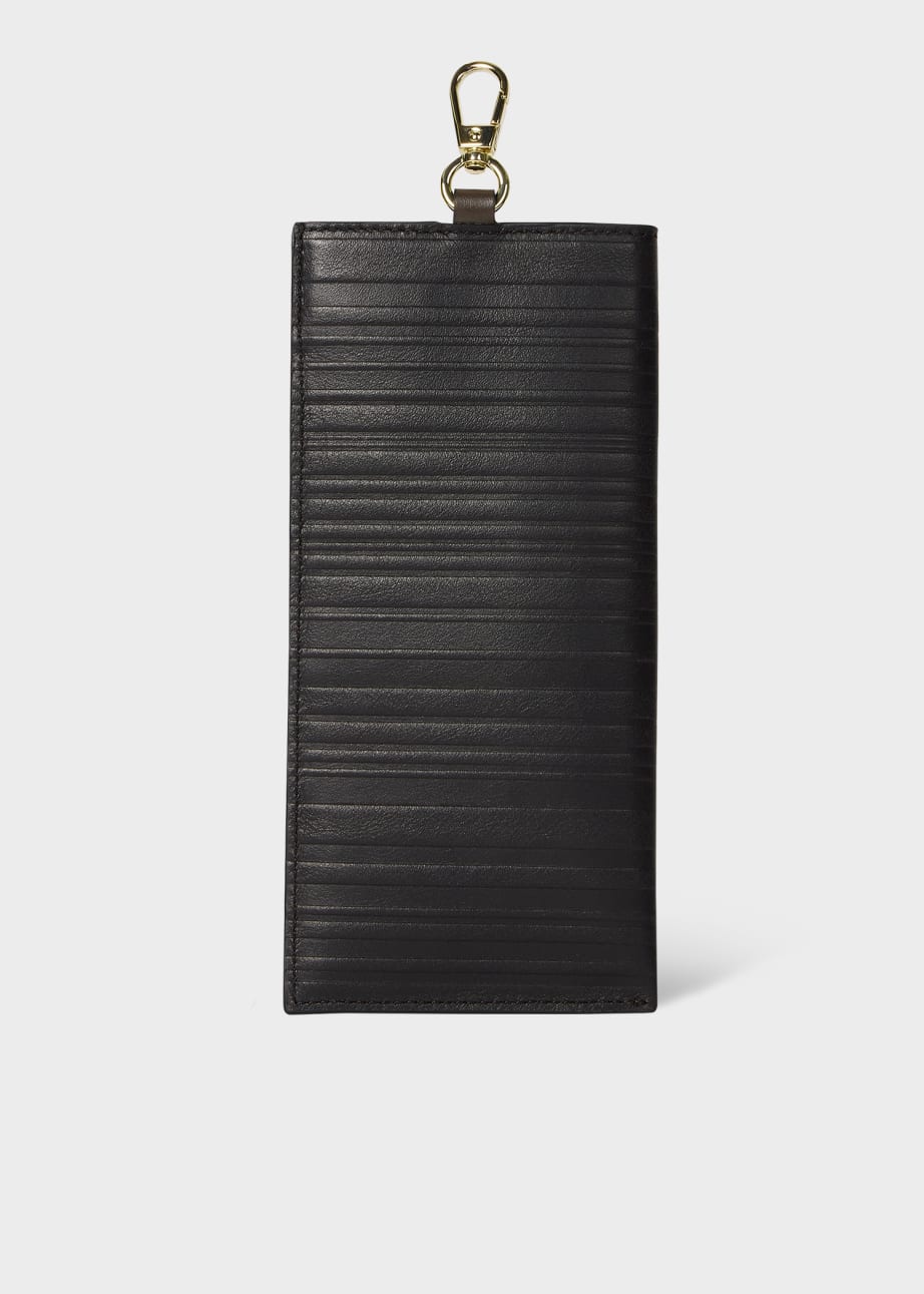 Detail View - Leather 'Shadow Stripe' Sunglasses Case Paul Smith