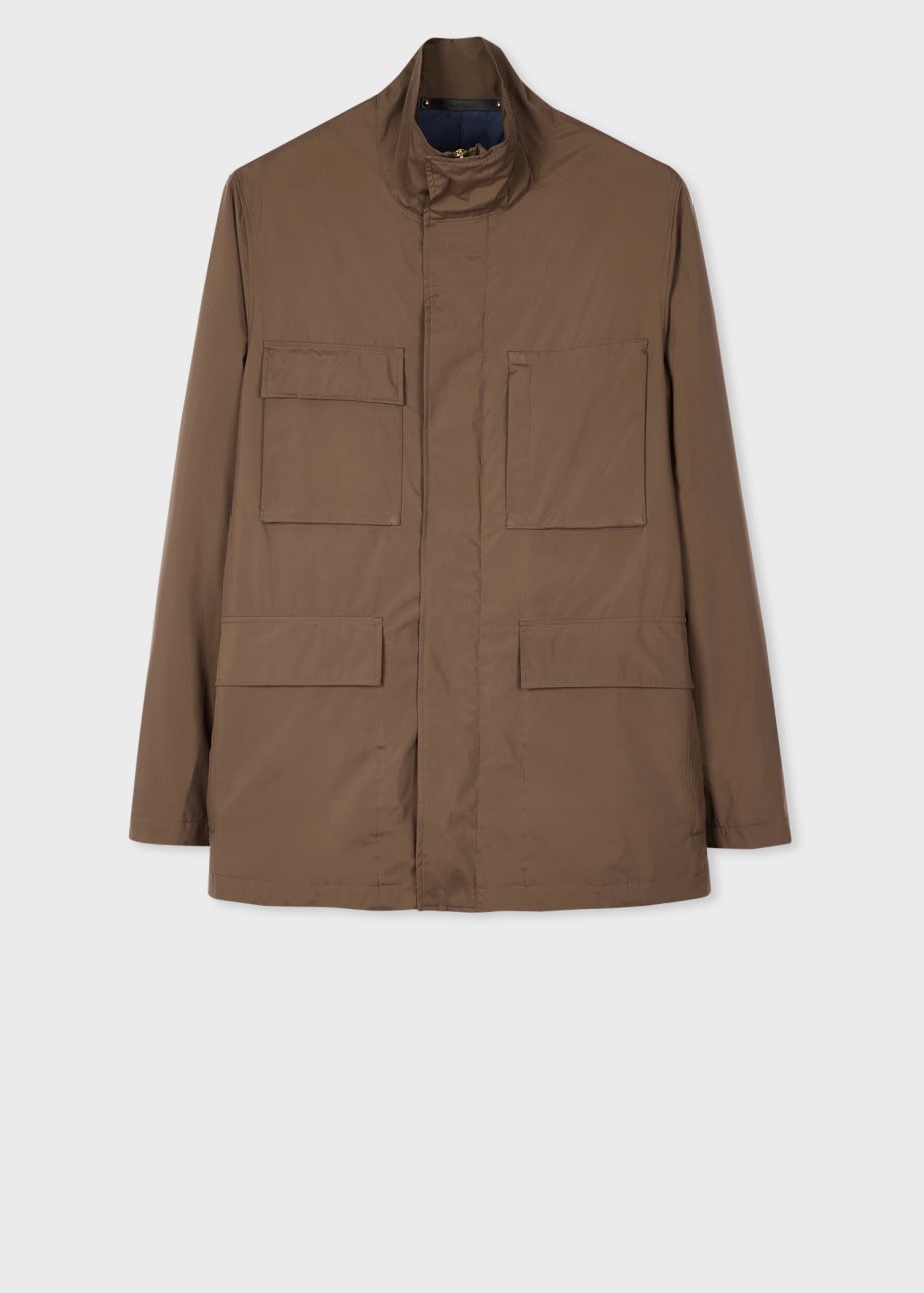 Men s Khaki Two Layer Recycled Polyester Blend Field Jacket