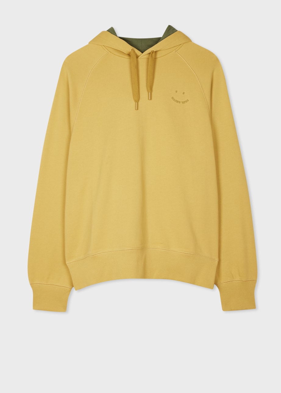 Front View - Yellow 'Happy' Hoodie Paul Smith