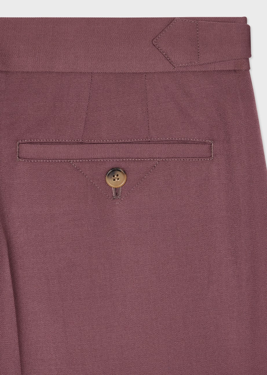 Firenze Pleated Trouser (Double Inverted) - Aubergine Wool