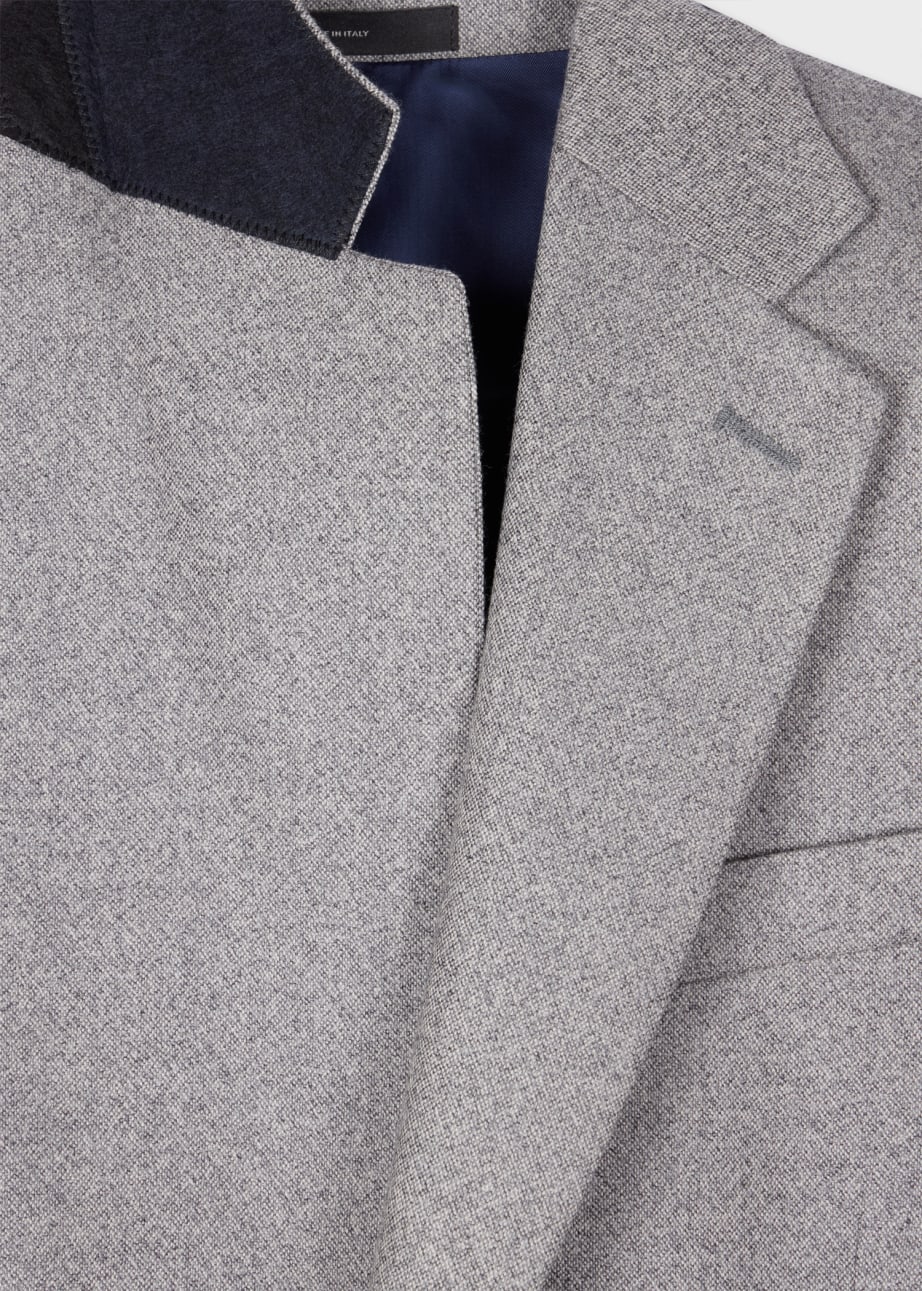 Detail view - The Brierley - Light Grey Capolavoro Tweed Blazer Paul Smith