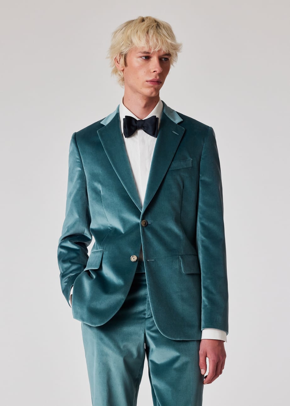 Blue velvet blazer dress shop