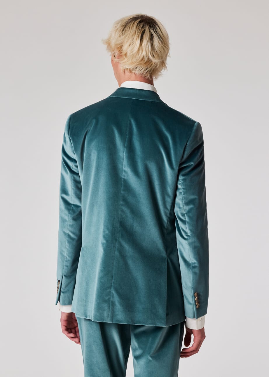 Model view - The Brierley - Teal Blue Velvet Blazer Paul Smith