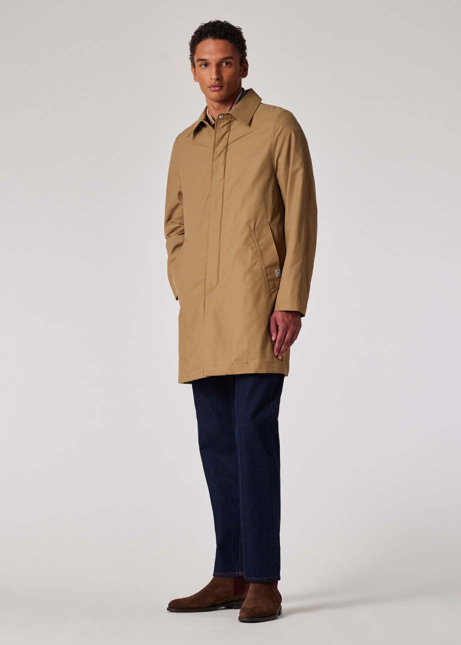 Model View - Tan Cotton-Nylon Mac Paul Smith