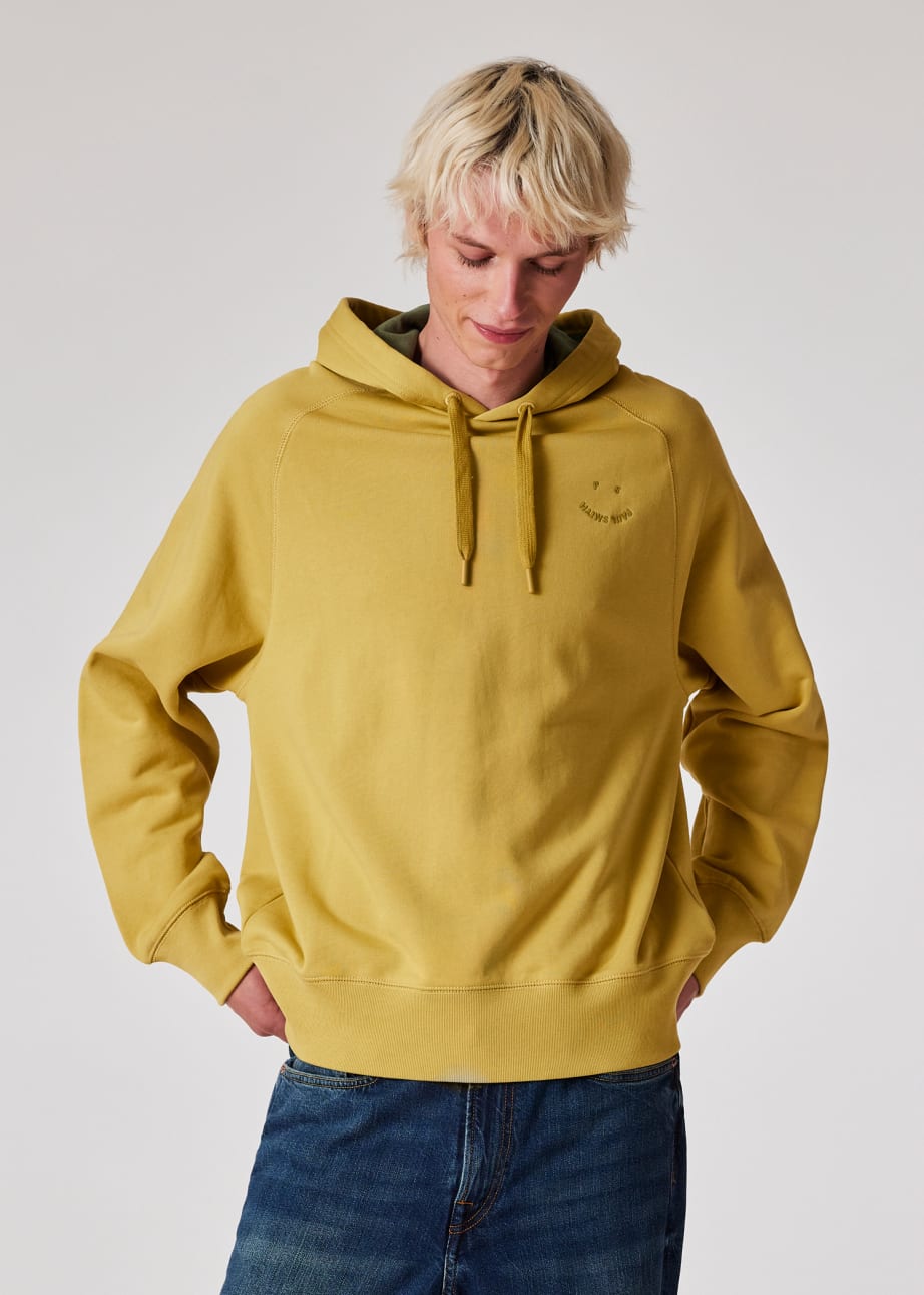 Model View - Yellow 'Happy' Hoodie Paul Smith