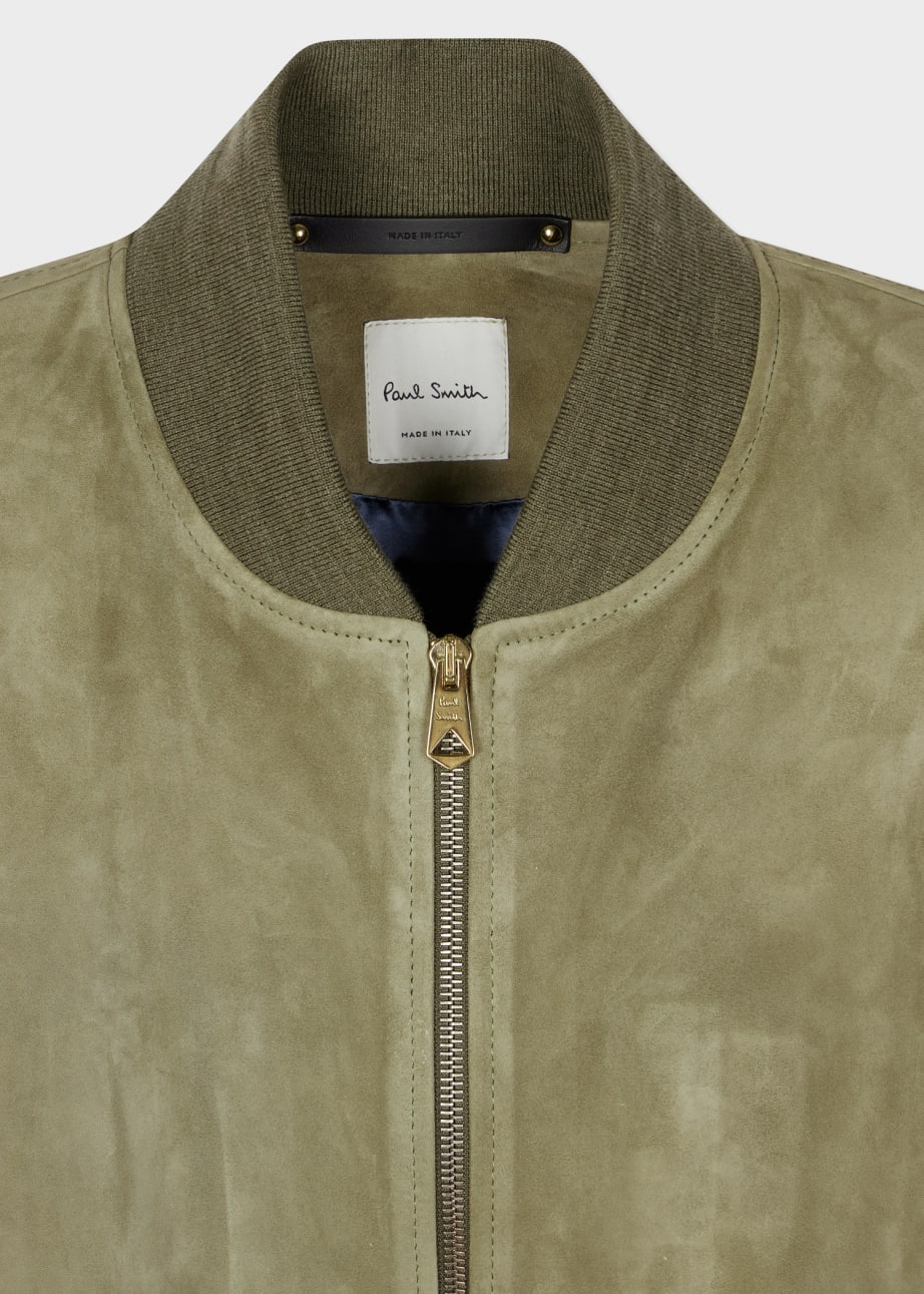 Product view - Khaki Suede Bomber Jacket Paul Smith