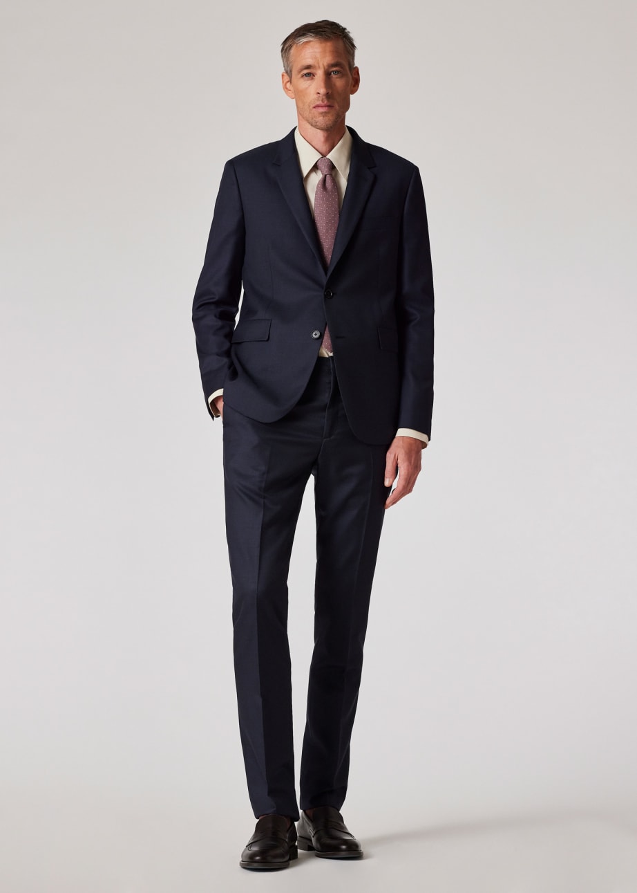 Navy pindot suit outlet