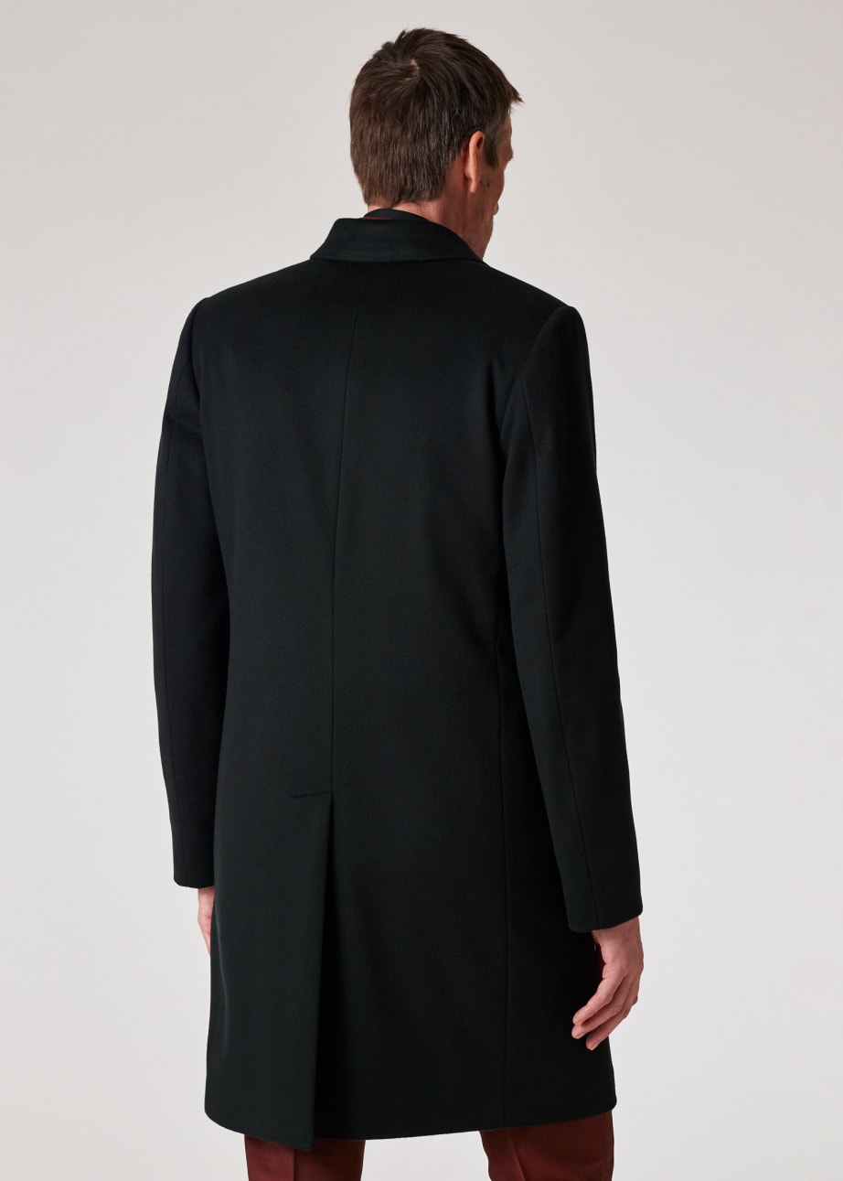 Men s Dark Green Wool Cashmere Blend Double Breasted Overcoat