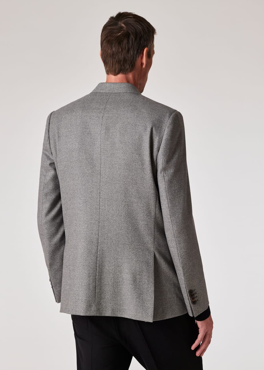 Model view - The Brierley - Light Grey Capolavoro Tweed Blazer Paul Smith