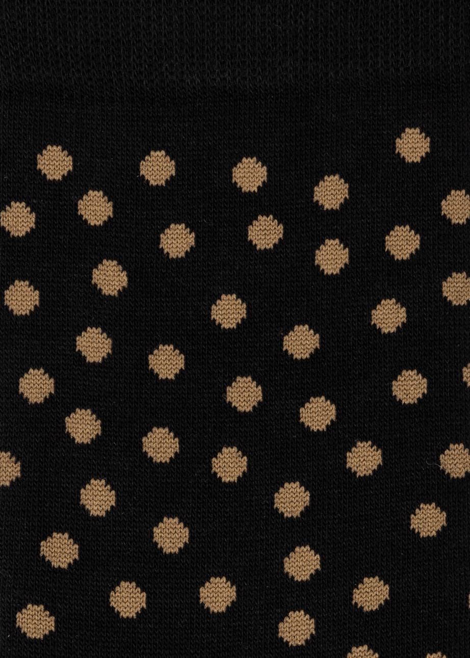 Black CottonBlend Polka Dot Socks