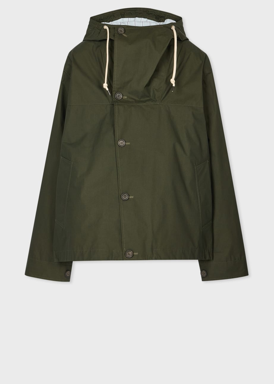 Front view - Green Cotton Ripstop Parka Paul Smith