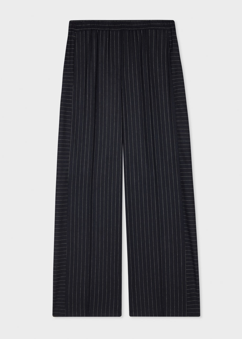 Renee Wide Leg Pants Pinstripe Navy main image 0