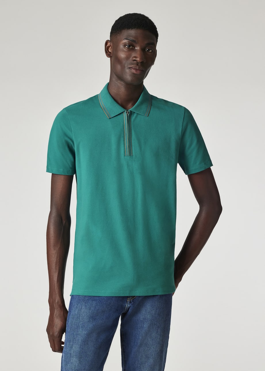 Stretch cotton polo shirt hotsell