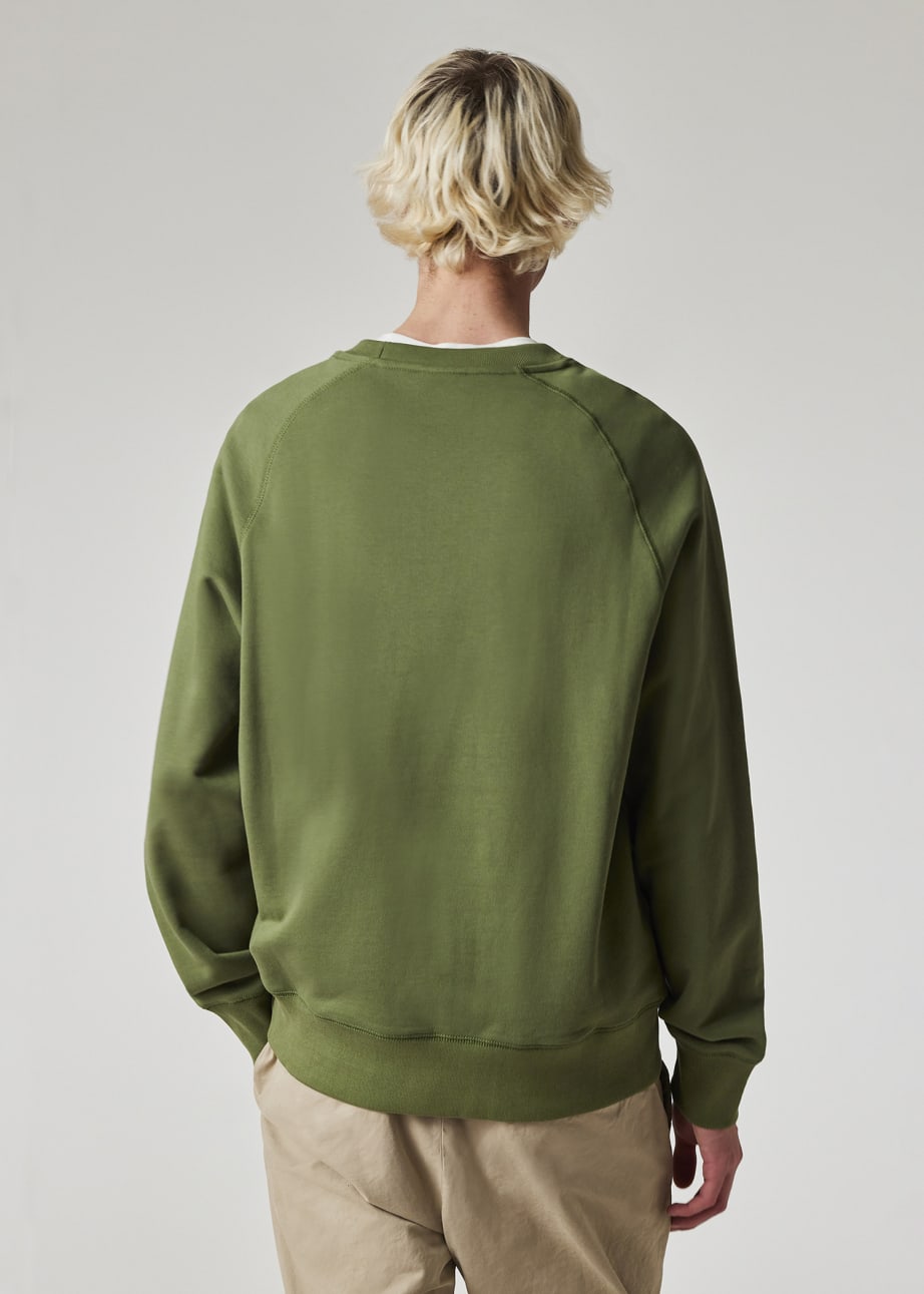 Model View - Khaki 'Happy' Embroidery Sweatshirt Paul Smith