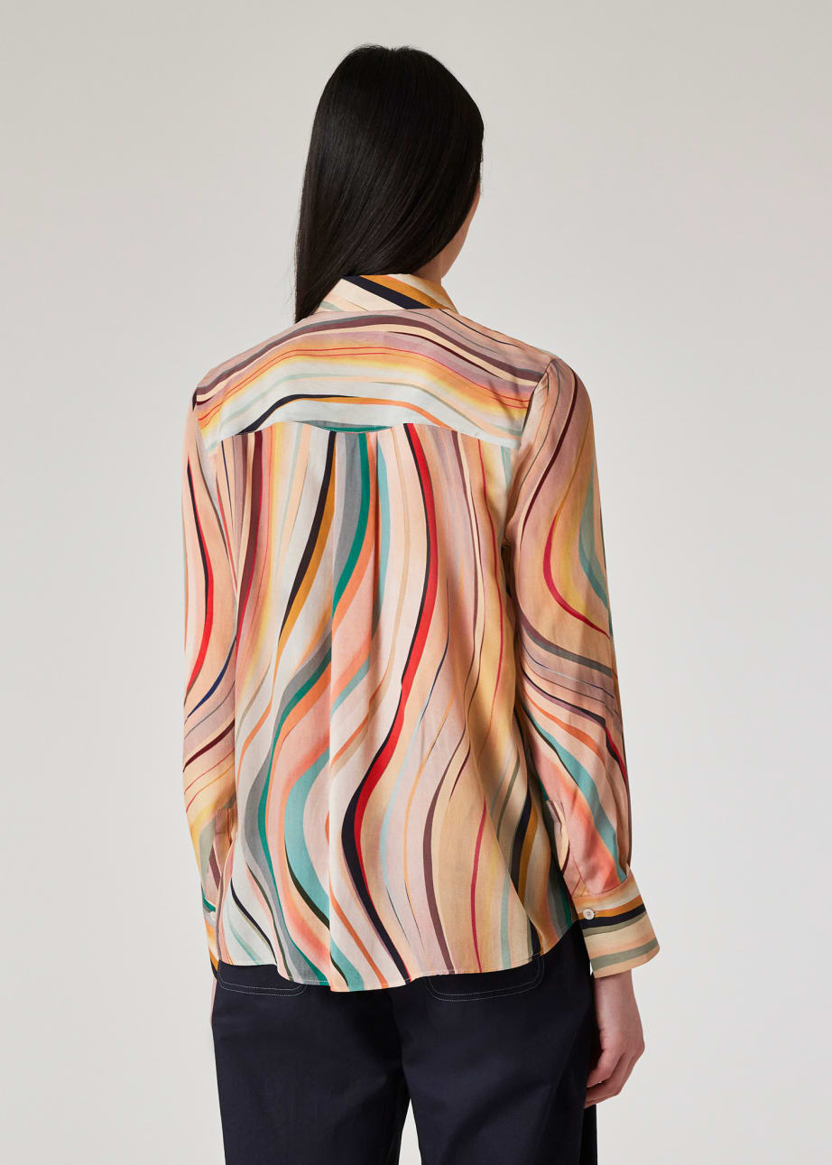 Women's Silk-Blend 'Swirl' Print Shirt
