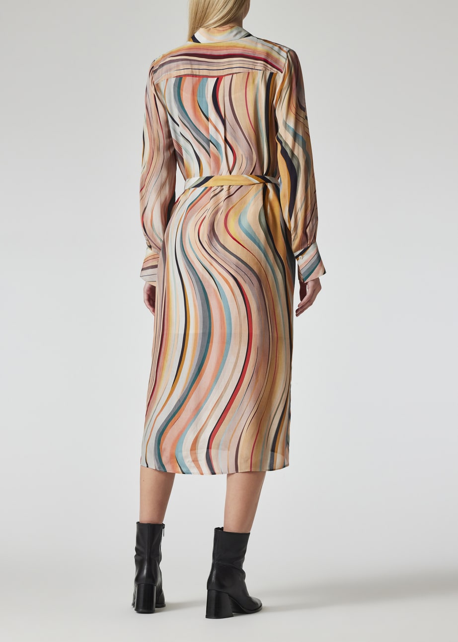 Women s Silk Blend Swirl Print Shirt Dress
