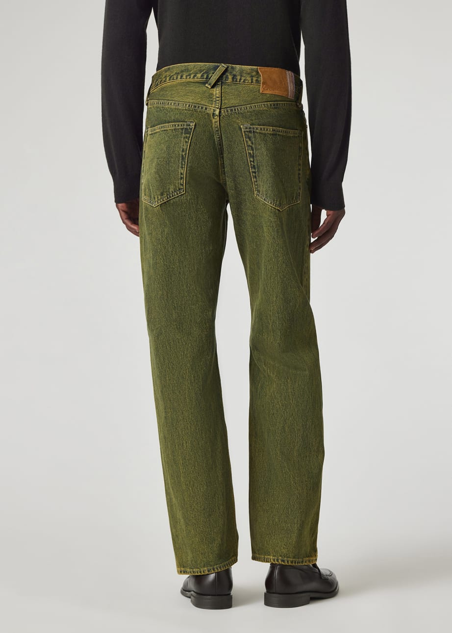 Model View - Green Overdyed Jeans Paul Smith