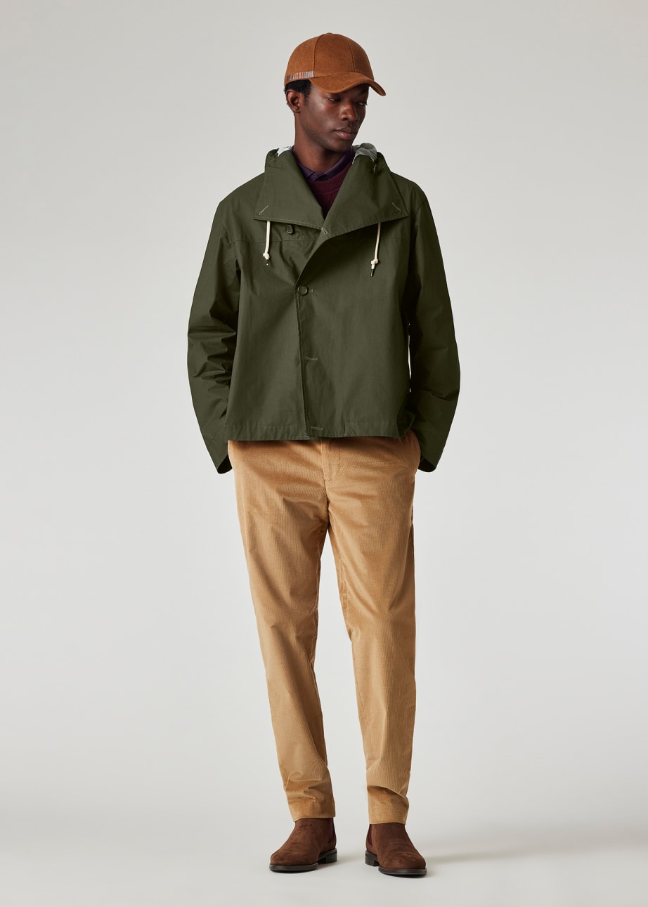 Model view - Green Cotton Ripstop Parka Paul Smith