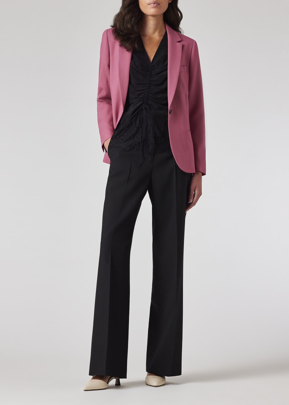 Women's Mauve Wool Hopsack Blazer