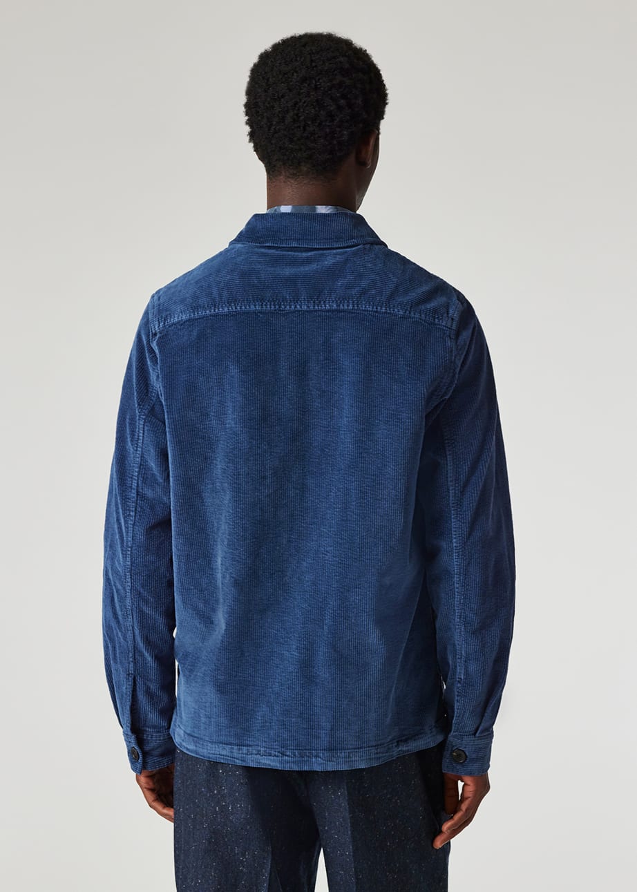 Model view - Navy Seersucker Corduroy Work Jacket Paul Smith