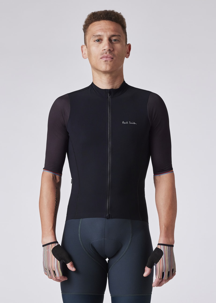 Model view - Black Cycling Jersey Paul Smith