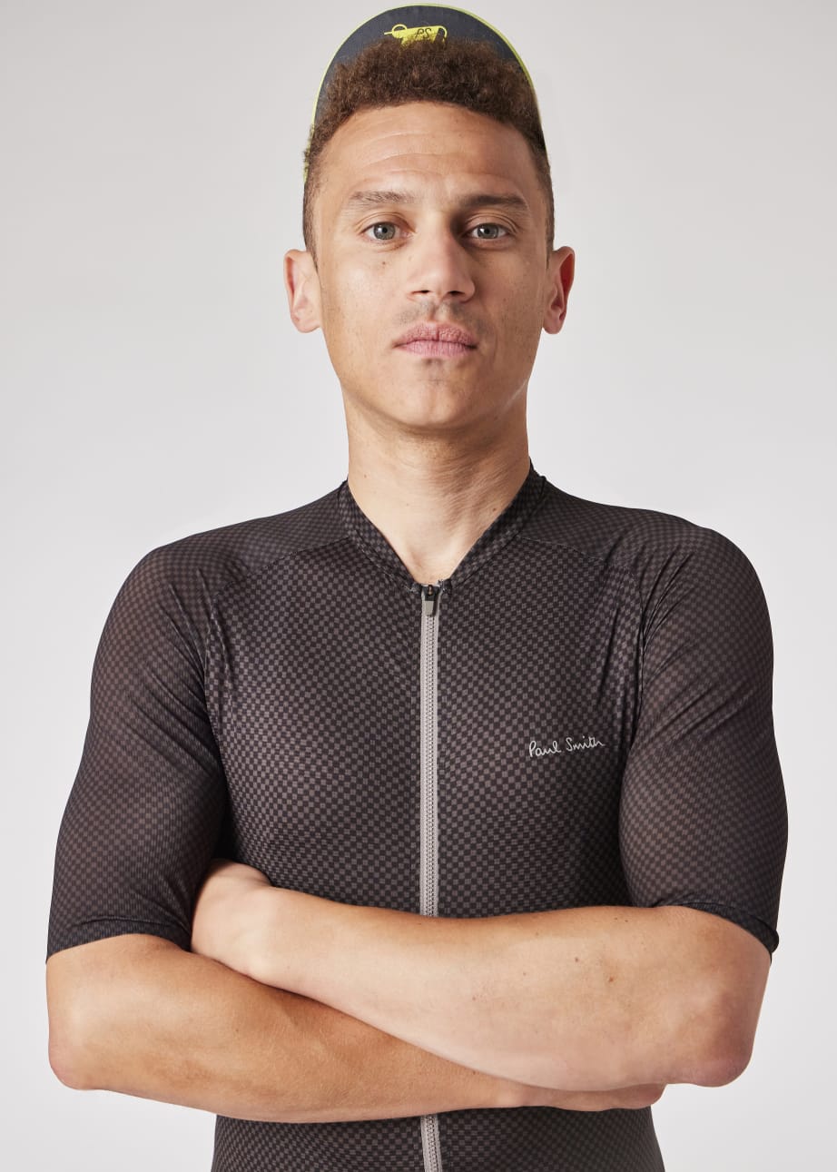 Asphalt mini checkerboard cycling jersey