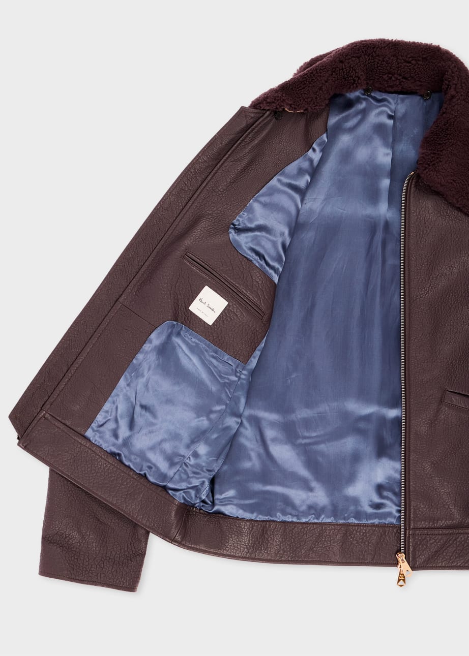 Product view - Dark Purple Grained Leather Jacket Paul Smith