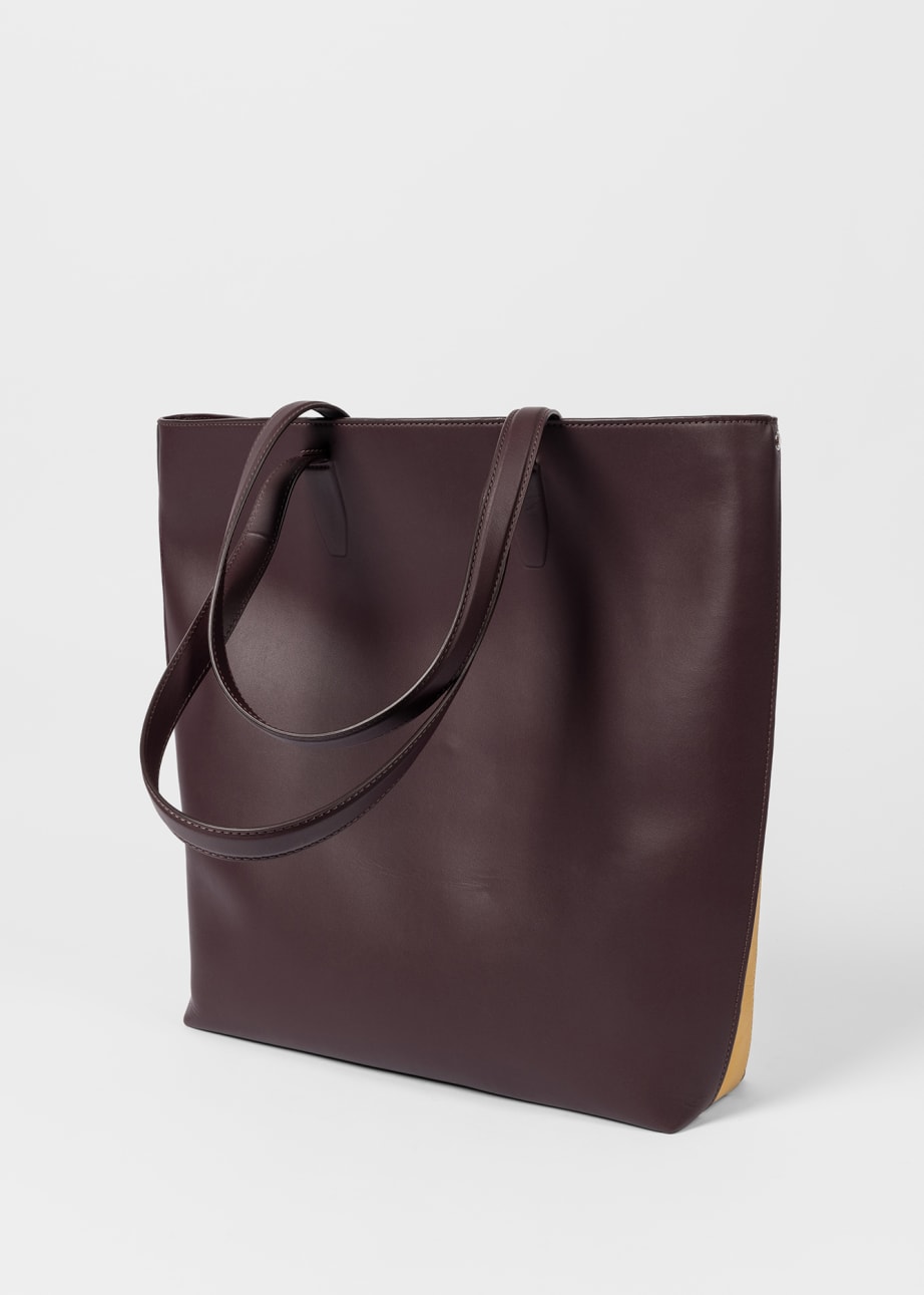 Burgundy Calf Leather Tote Bag