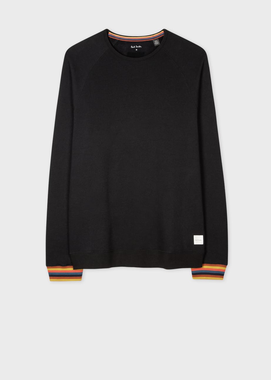 Black Artist Stripe Cuff Lounge Sweatshirt