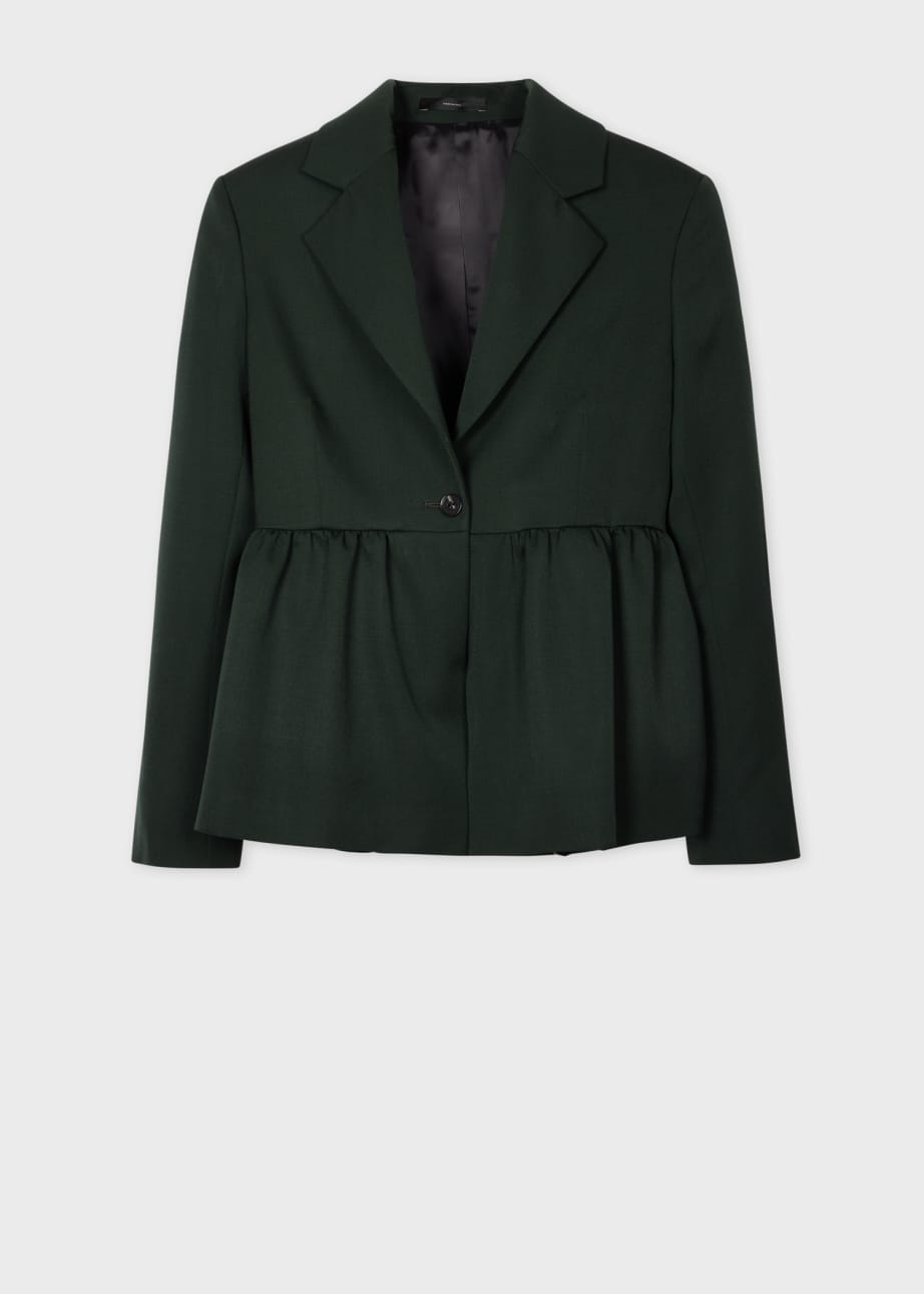 Wool peplum jacket top