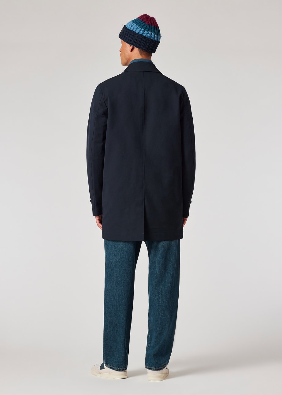 Navy Cotton Blend Mac