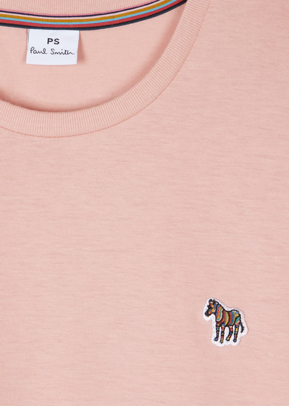 Women's Light Pink Zebra Logo Cotton TShirt