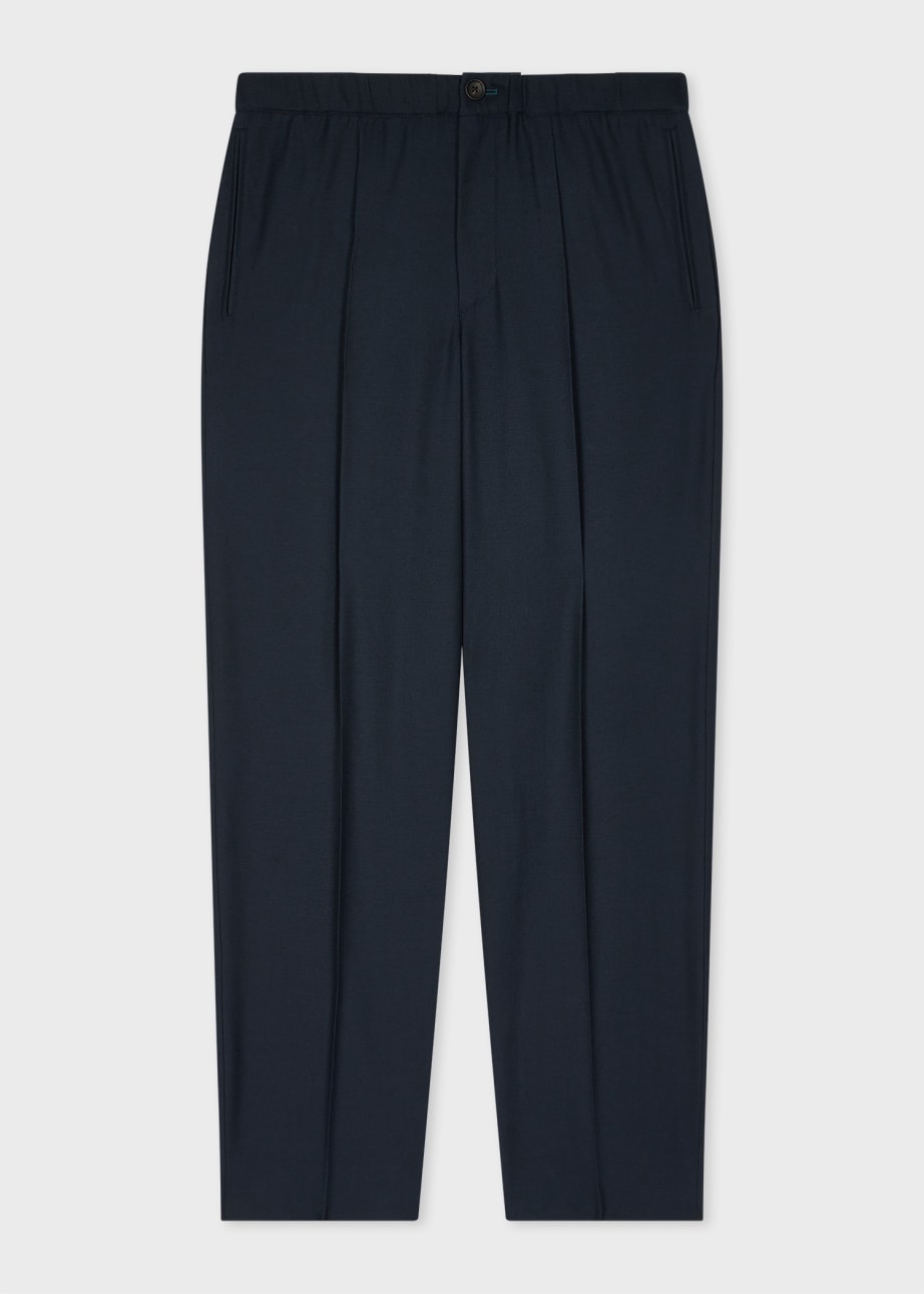 Elasticated Hem Wool Trousers