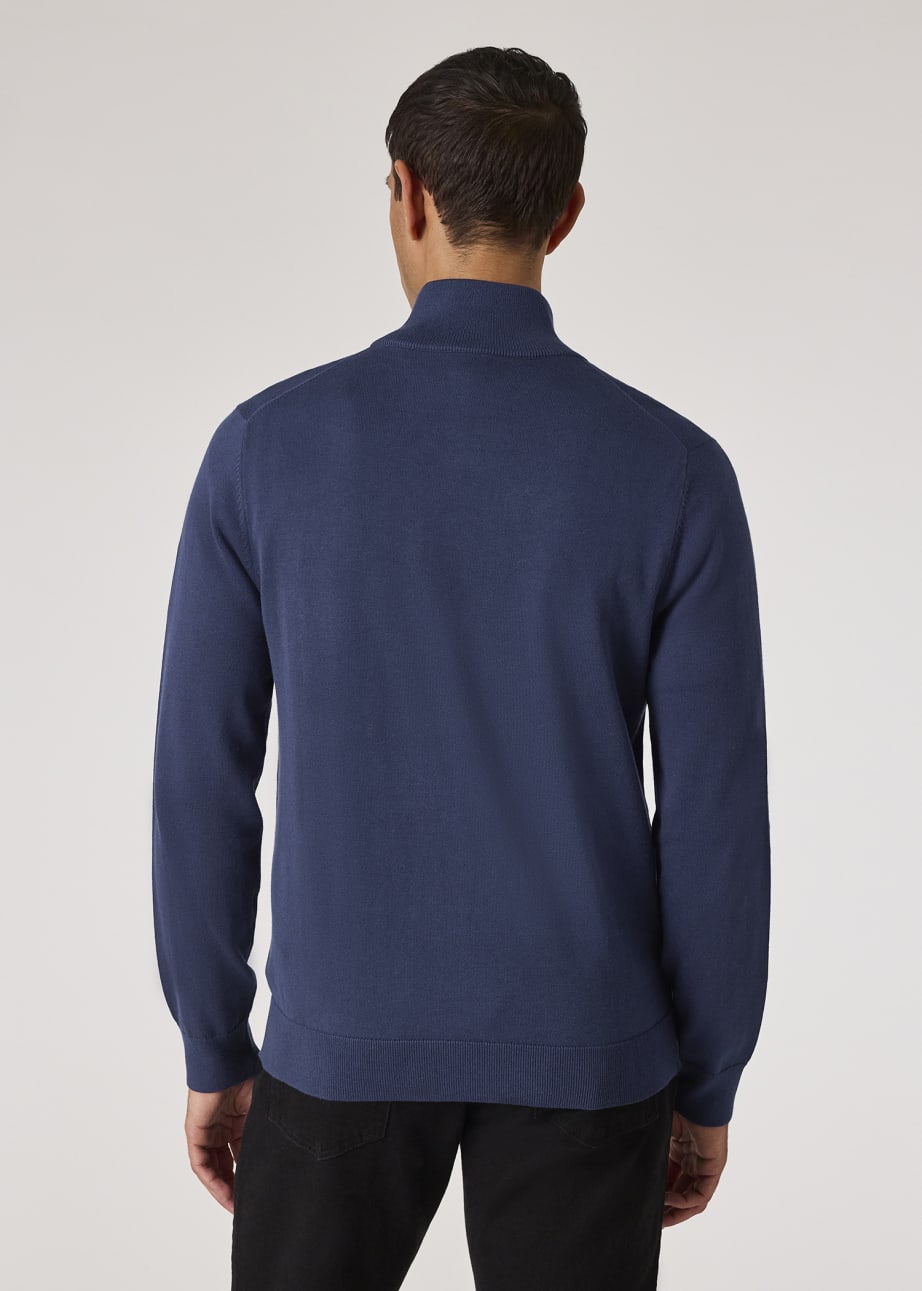 Prestige Wool Full Zip Blue Sweater for Men - Classic Fit main image 0