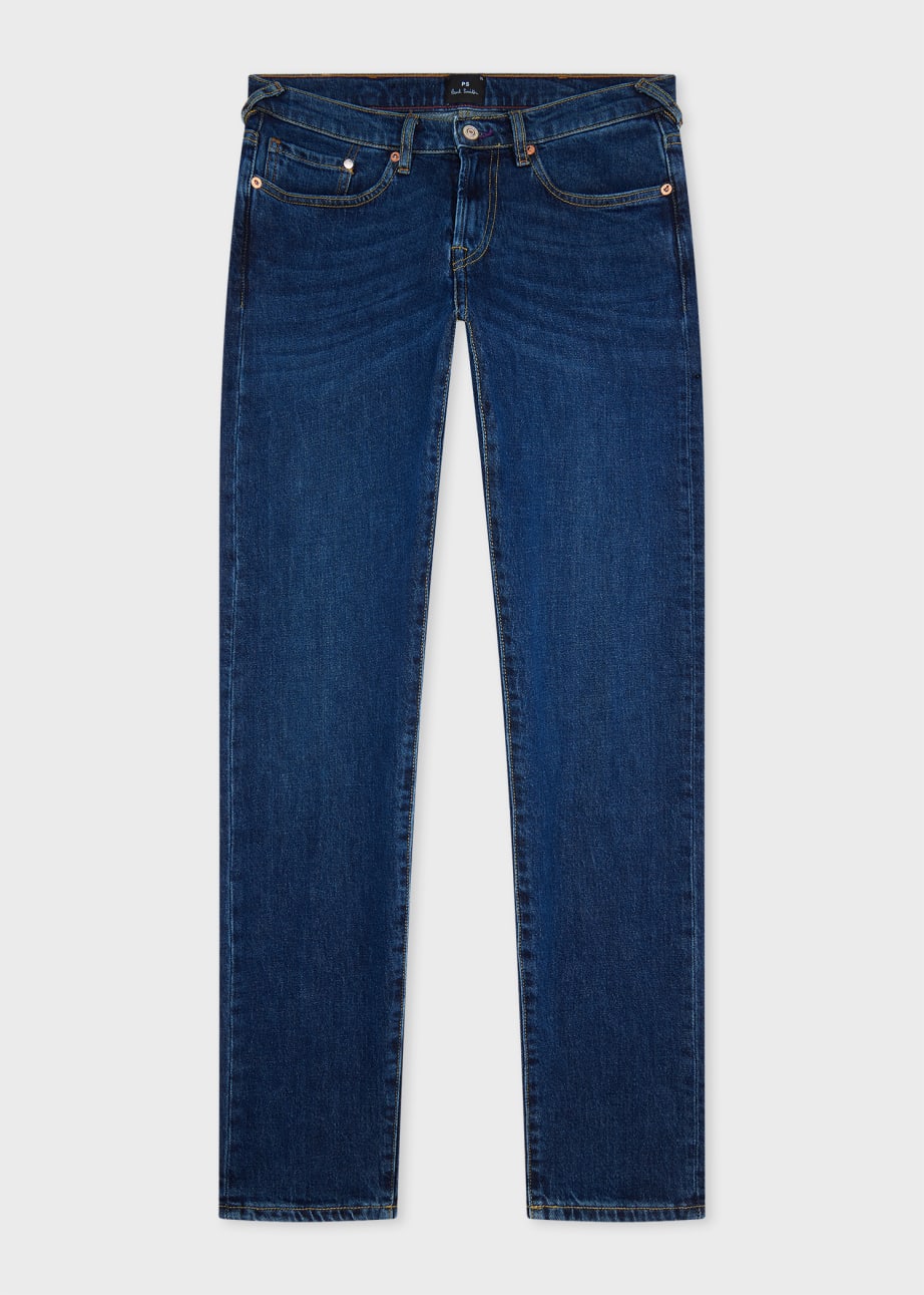 Men's Tapered-Fit 'Organic Vintage Stretch' Dark-Wash Jeans