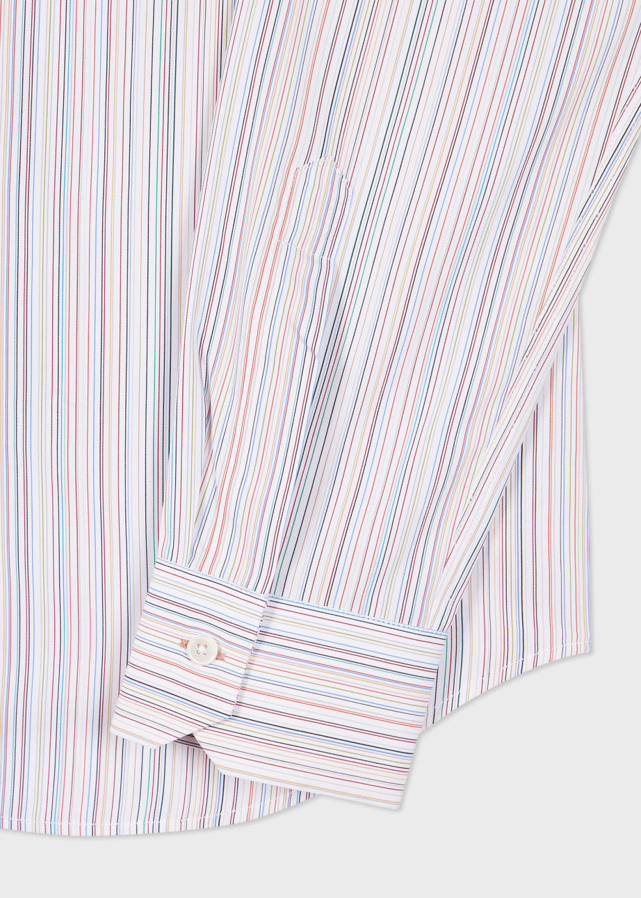 Navy Fine Stripe on White Textured Classic Custom Shirt 100c 90*90 Sar081a main image 0
