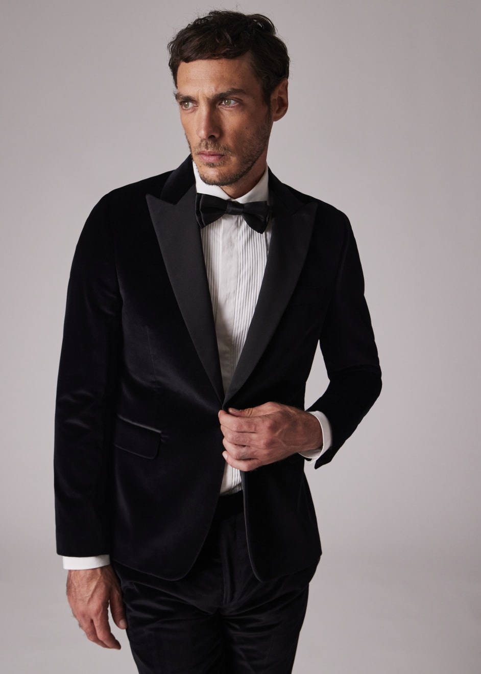 Men's The Soho - Tailored-Fit Black Velvet Evening Suit