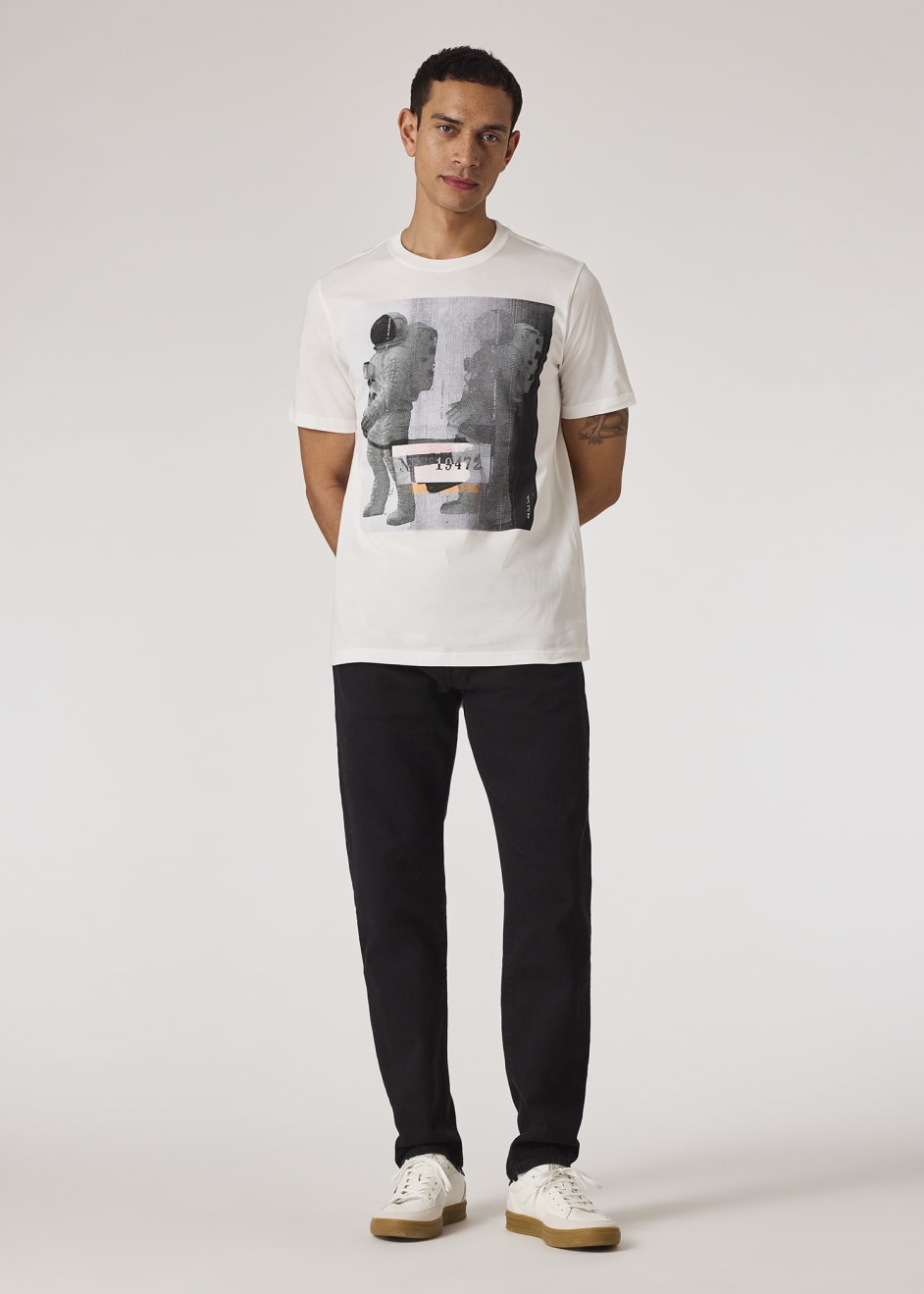 Men's White 'Astronaut' Print T-Shirt