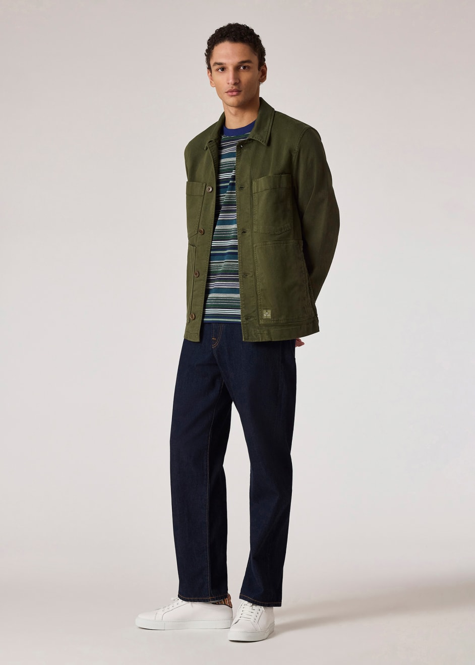 Men's Green Garment-Dyed Organic Cotton Work Jacket