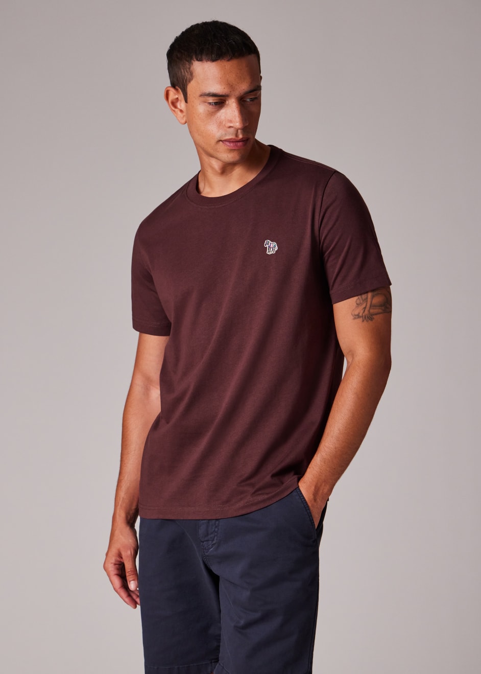 Tシャツ・カットソー Paul Smith FW24 COTTON T-SHIRT (M2R-010R-NP4696_79) PS Paul Smith Organic Cotton Zebra T-Shirt in Turquoise | EQVVS