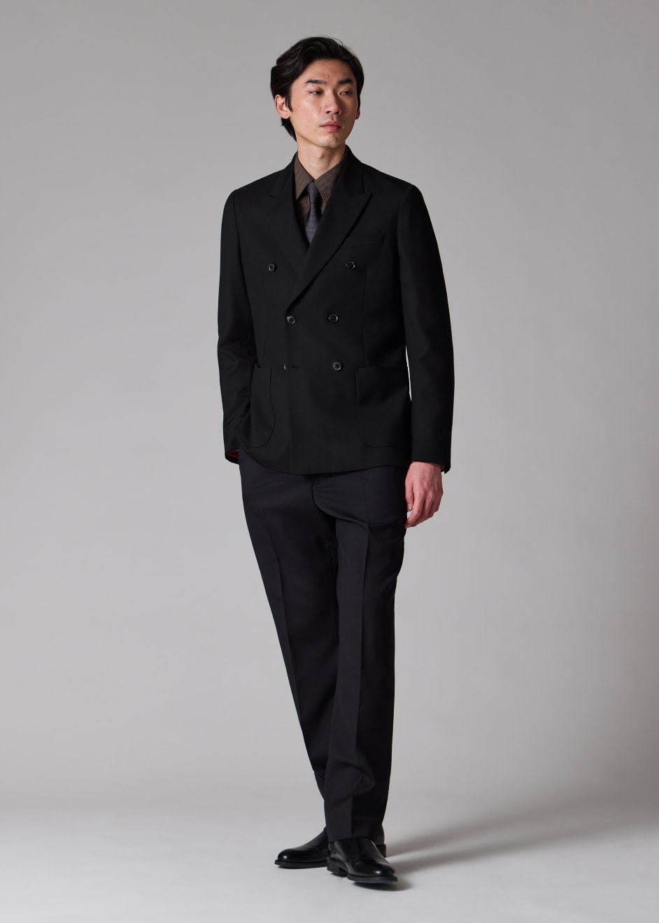 Men's Tailored-Fit Black 'Suit To Travel In' Double-Breasted Blazer
