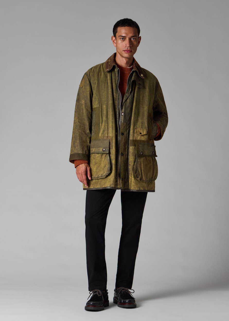Paul Smith Loves Barbour - Re-Loved Green Border Waxed Jacket