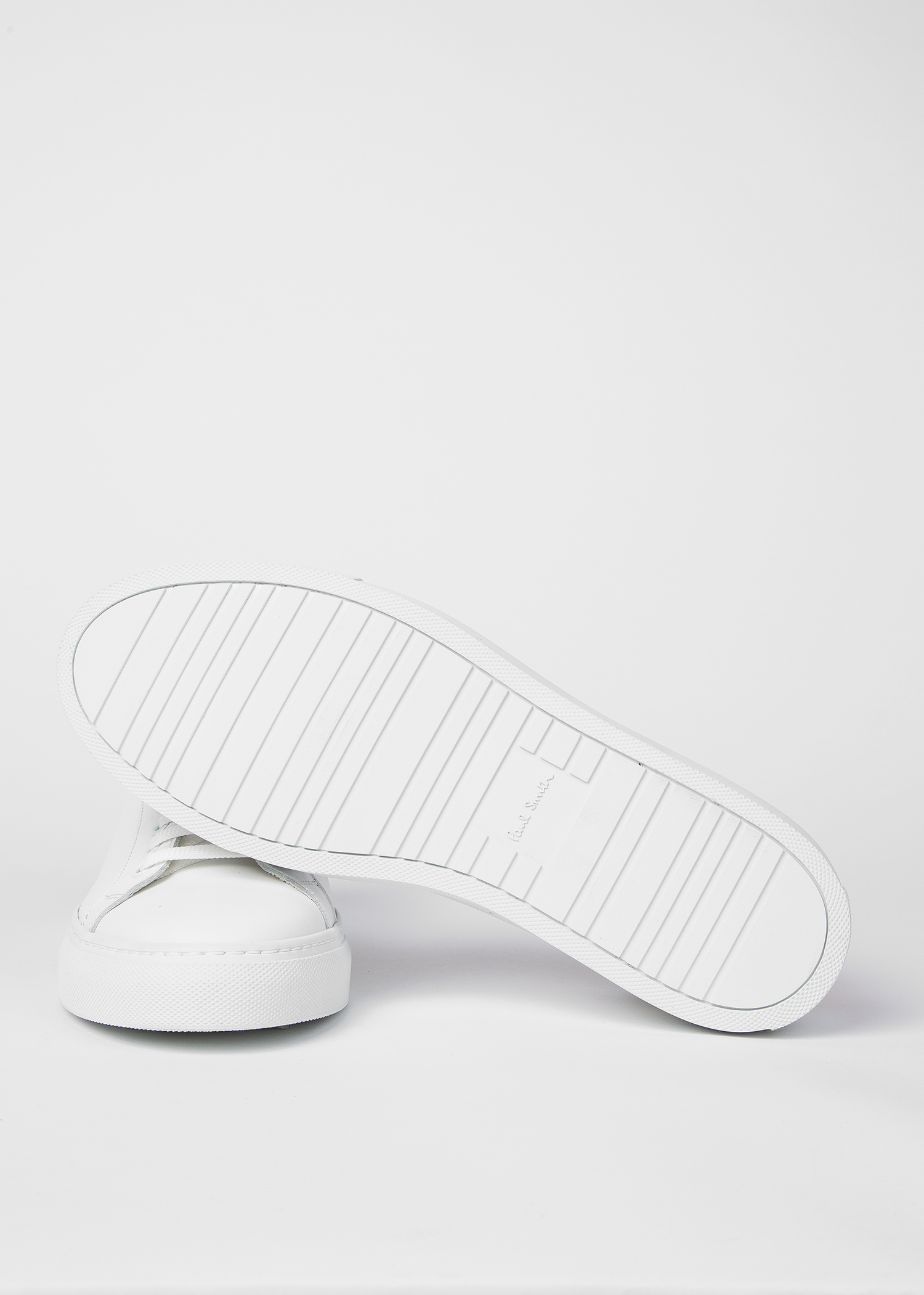 White Leather 'Beck' Sneakers With 'Signature Stripe' Heel