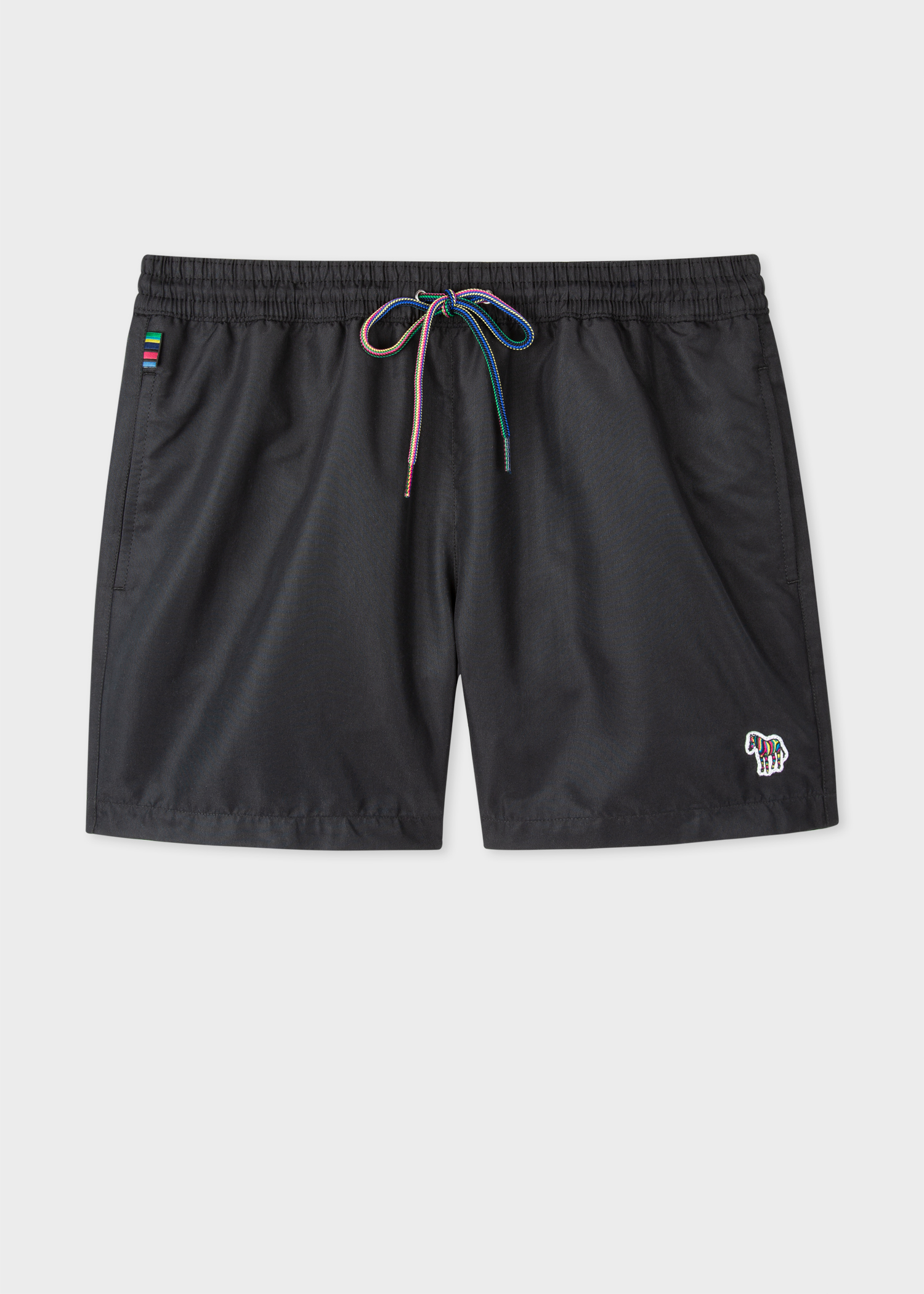 Men's Black Zebra Logo Swim Shorts